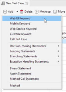 Katalon Studio Web UI Keyword