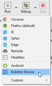 run with Kobiton Device