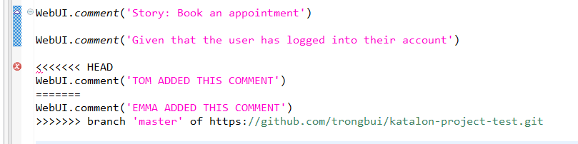 Resolve Git conflict