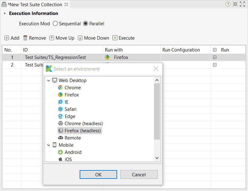 Execute Test Suite Collection